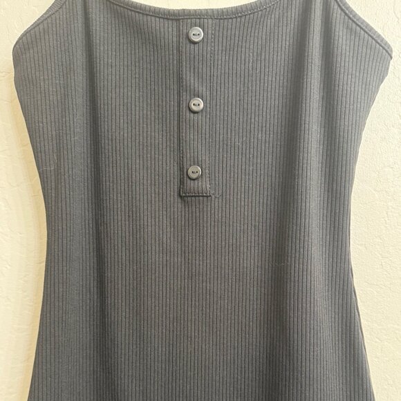 Popular 21 Black Ribbed Midi Dress | Button Front | Juniors Small | NWT - Picture 2 of 2